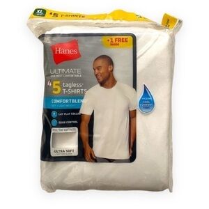 HANES ULTRA SOFT TAG-LESS 5 PACK T-SHIRT